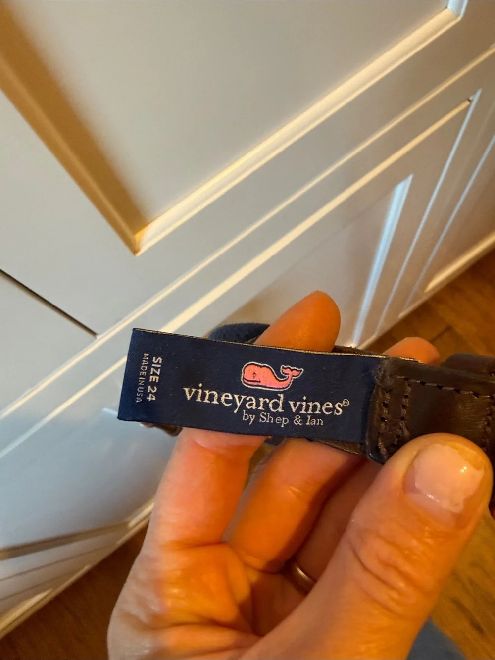 Vineyard Vines Navy belt with American flags